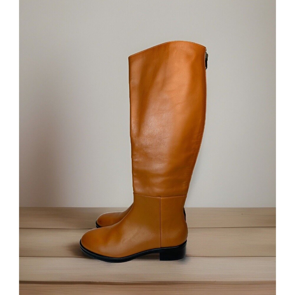 FRAME Ramsey Knee High Tan Leather Riding Boots Size 40 US Size 9 NEW